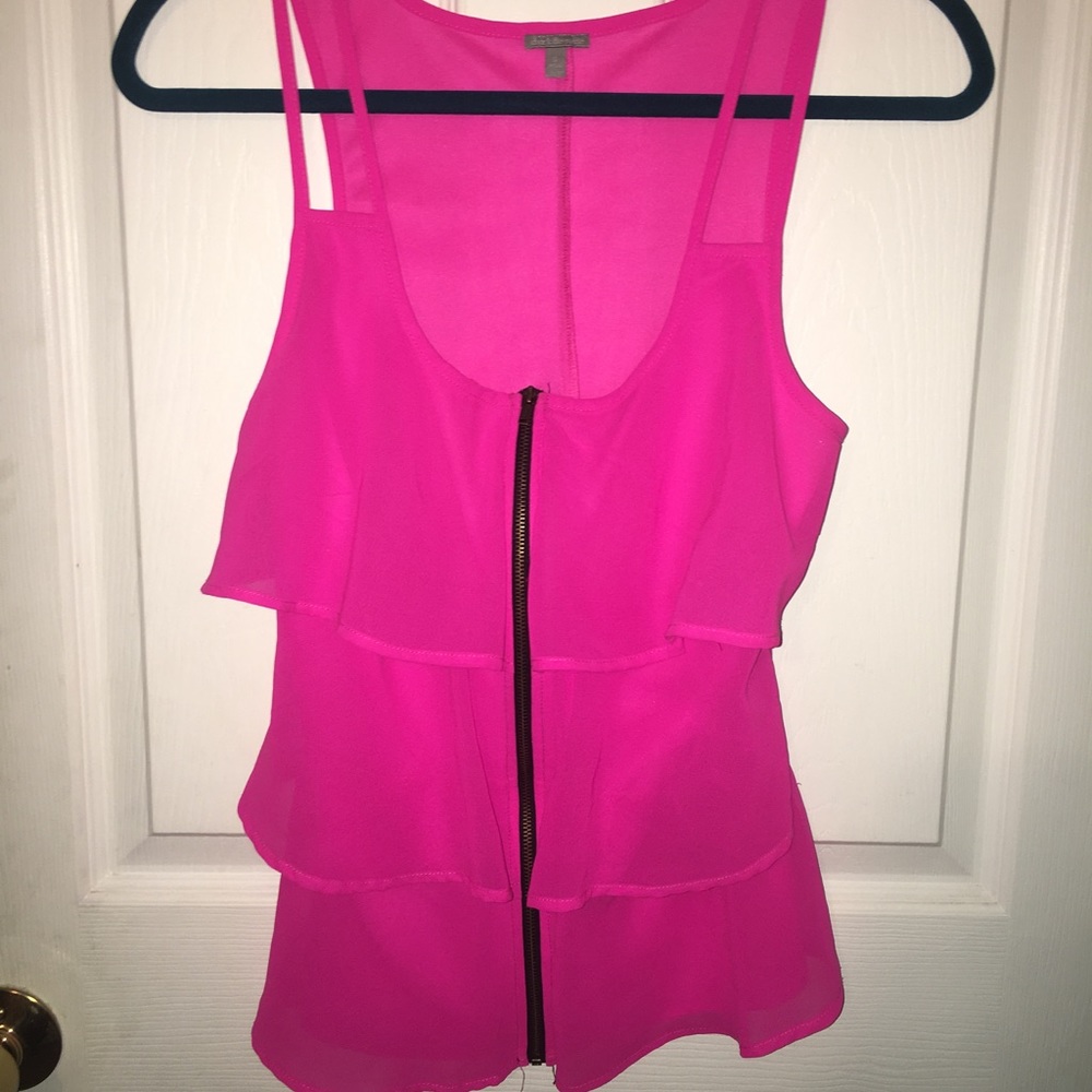 Hot pink blouse material tank top